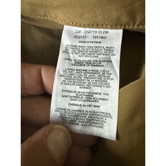 Columbia Mens 32 Regular Nylon Hiking Pants Tan Blue Trim Zip Pockets Outdoor - Picture 10 of 11